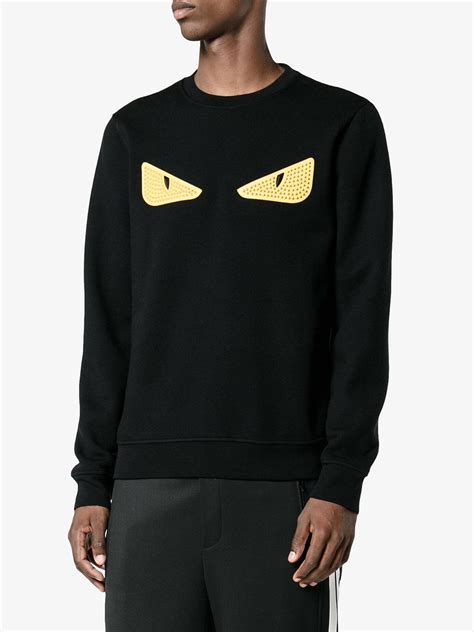 black fendi jumper with yellow eyes|fendi high low cashmere jumper.